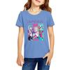 Fashionable Round Neck Short Sleeve Work Clothes Printed Tops For KID Summer Tops
