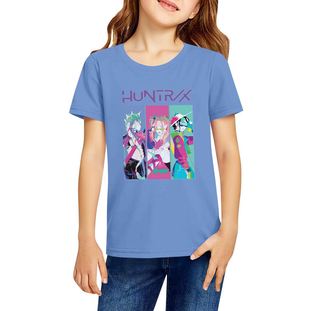 Fashionable Round Neck Short Sleeve Work Clothes Printed Tops For KID Summer Tops