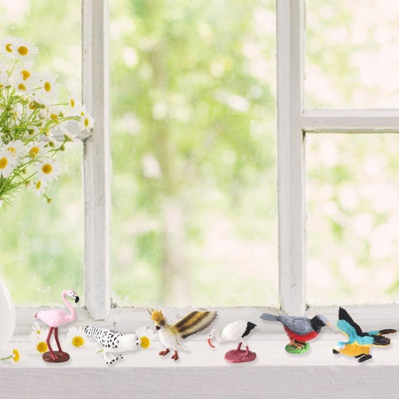 Realistic Bird Static Model Solid Figure Toy Animal Figurine Statue Fowl Figure Set Kids Collectible Toy Cake Toppers