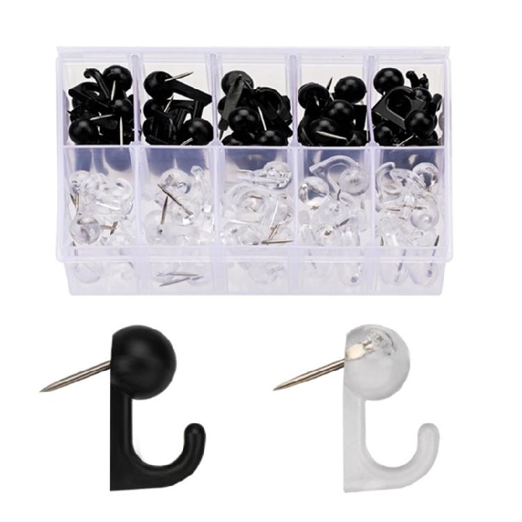 50/60/80/160Pcs Clear Push Pins Hooks Cork Notice Board Thumb Tacks Push Pin with Clear Clip for Display Picture Notes