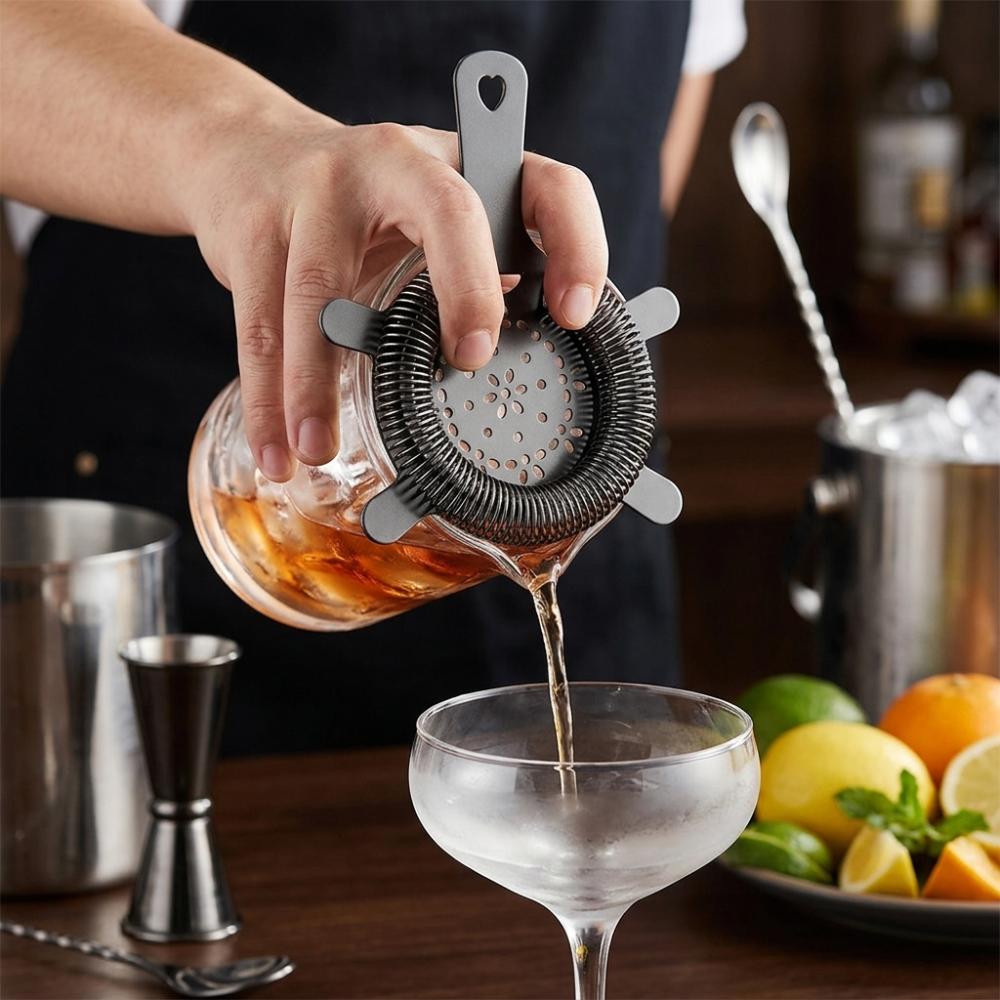 Stainless Steel Bar Strainer Mirror Polished Bartender Ice Filter Elegant Cocktail Strainer  Home