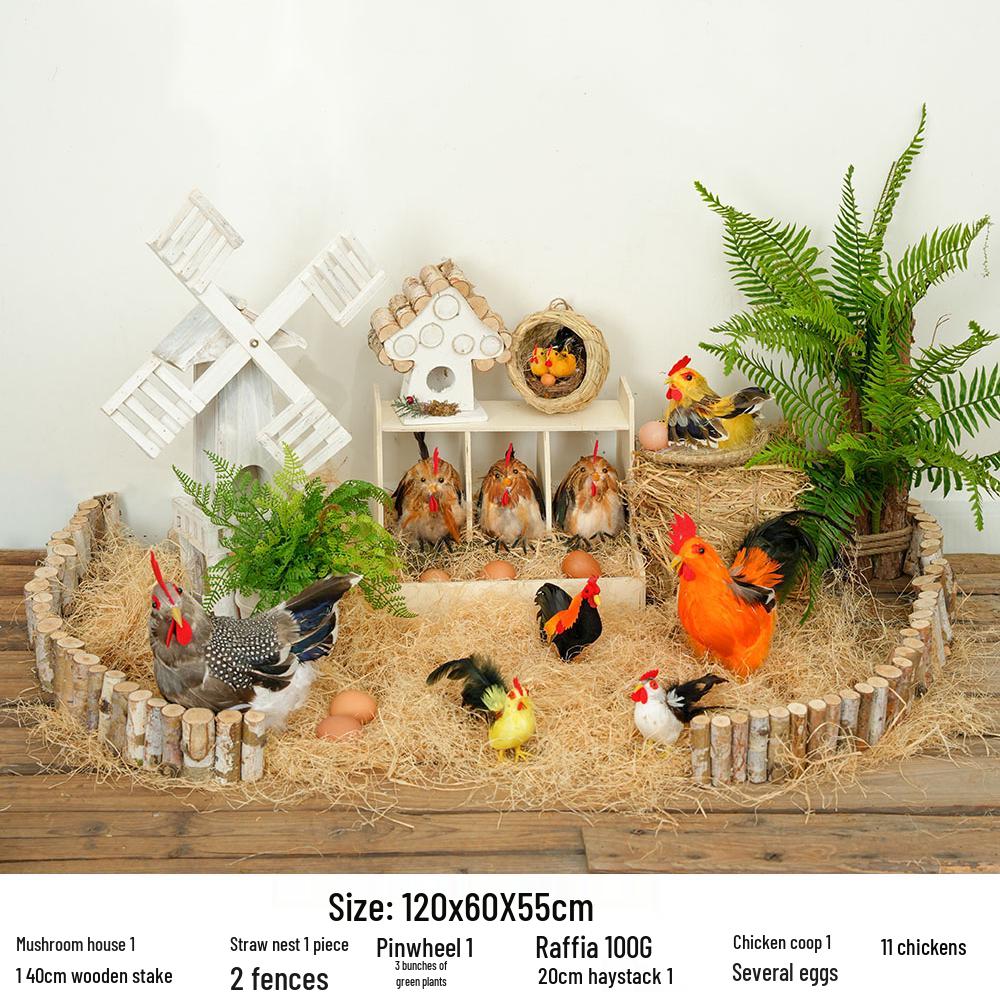 Mini-Hühnerstall Landschaftsdekoration für Kindergarten, Villa, Hof oder Homestay-Ausstellung