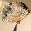 Plastic Chinese Japanese Folding Fan Colorful Folding Fan Decorative Portable Photo Props  Outdoor