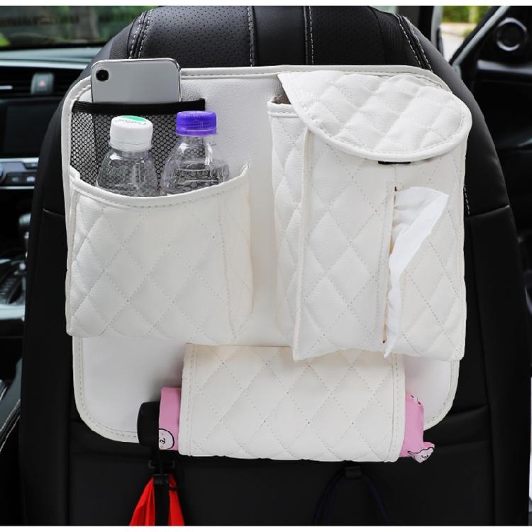 Elegant Back for Seat Organizer Durable Hanging Multi-Pockets Tissue Cup Organis