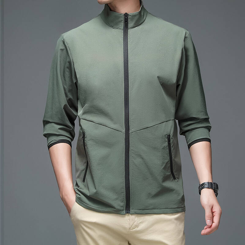 Men's Cardigan Jacket Spring Autumn Thin Summer Sports and Leisure Fitness Fabric Sweat Zipper Pocket