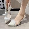 Fashion Women Slingback High Heels Summer Luxury Sandals Women Designers Elegant Pointed Toe High-heeled Sandals Transparent Party Shoes