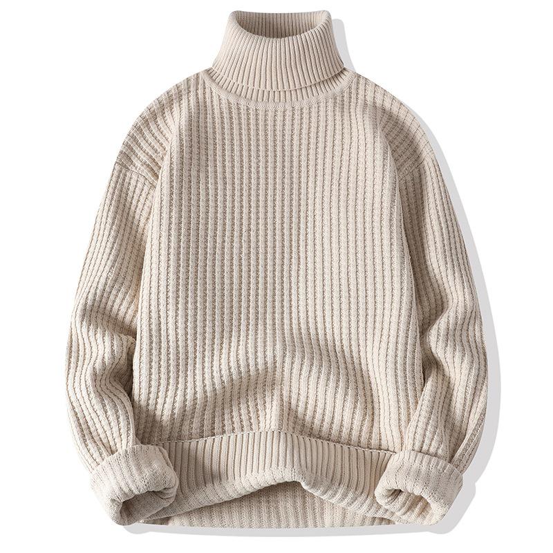 Men's Trendy Korean Style Thick High-Neck Sweater for Autumn/Winter