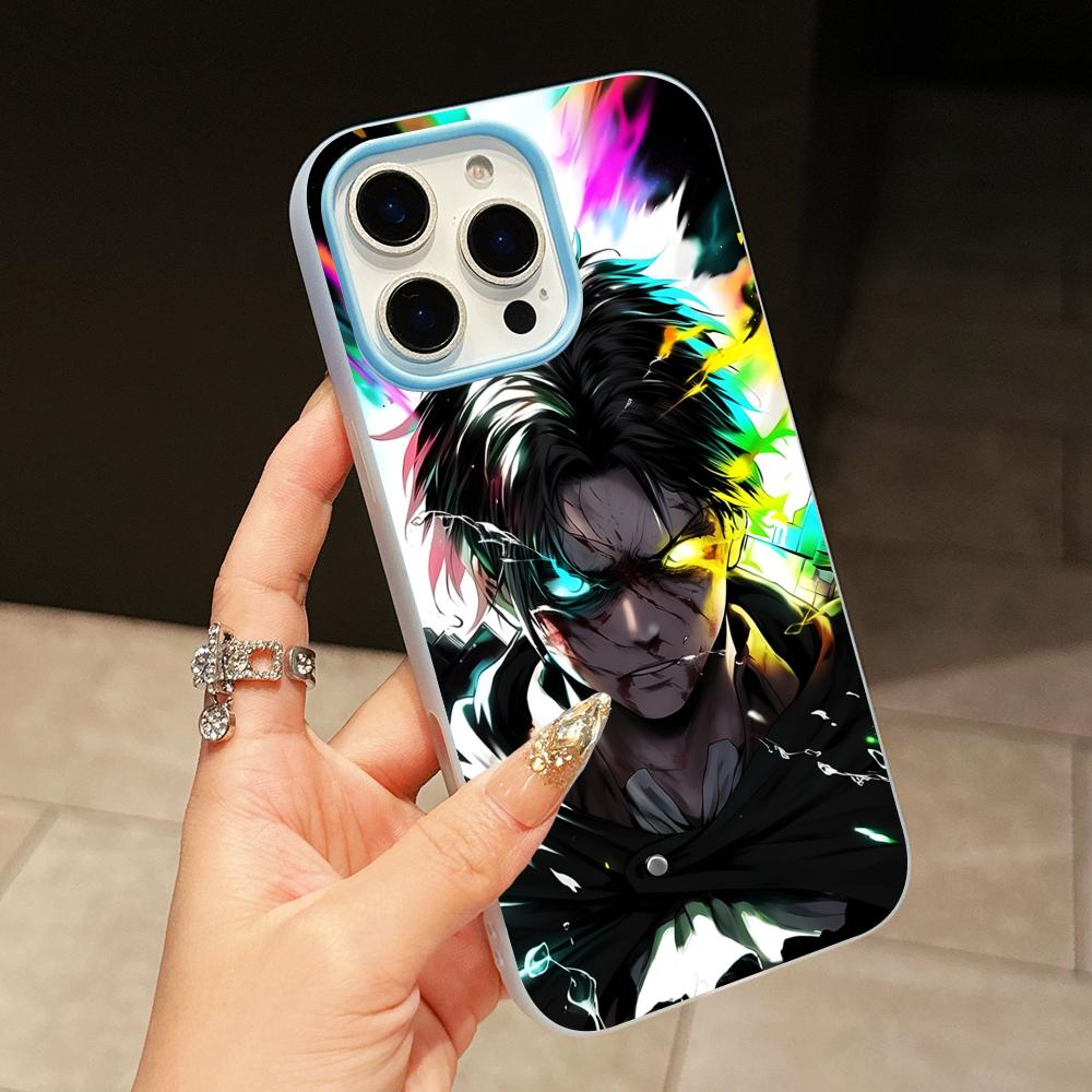 AOT Eren Yeager Jelly Double layer Light Blue Mobile Phone Case for iPhone 17 16 15 14 13 12 11 Air Pro Max Plus Protective