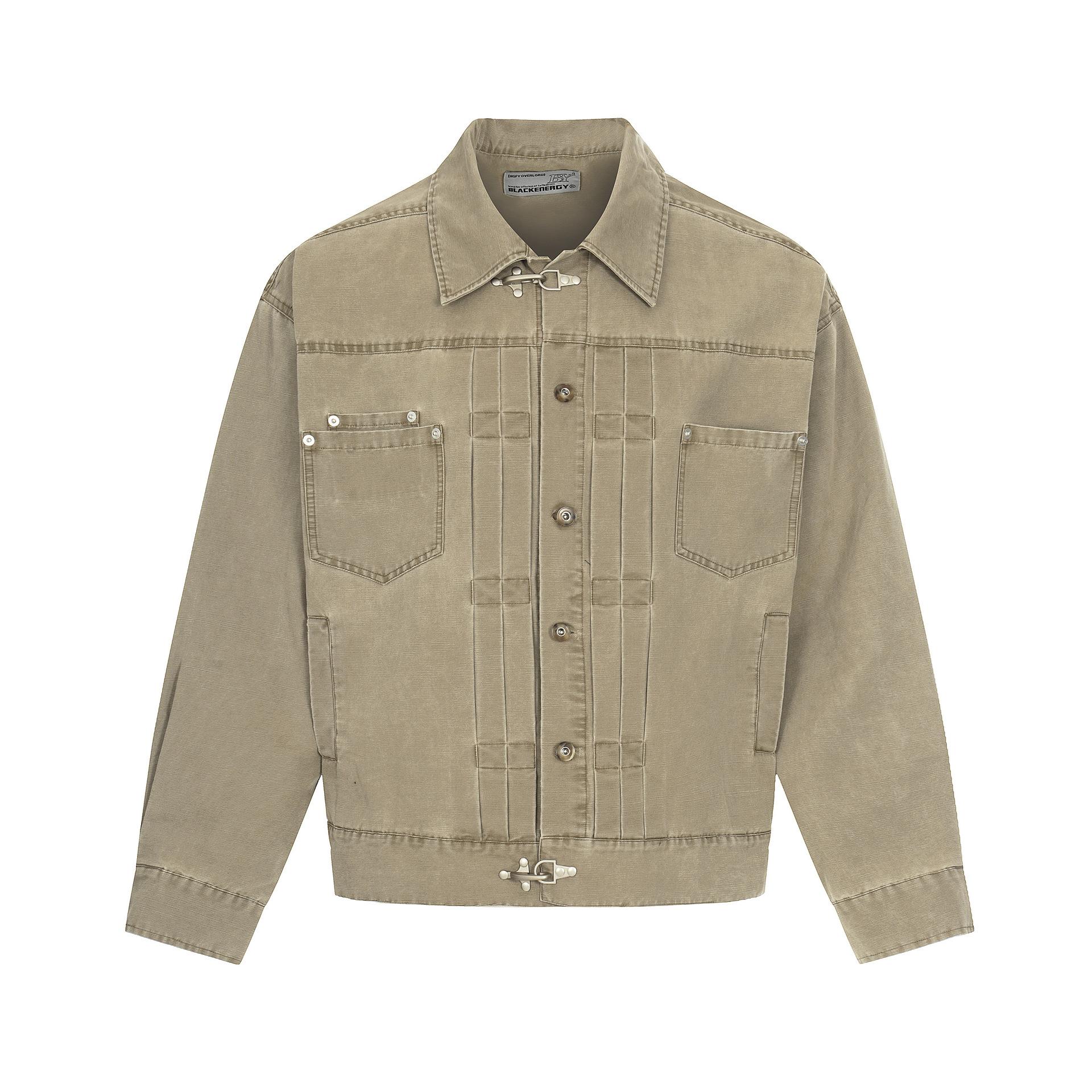 Trendy brand American retro high-quality heavy washing water to make old denim jacket tooling jacket S