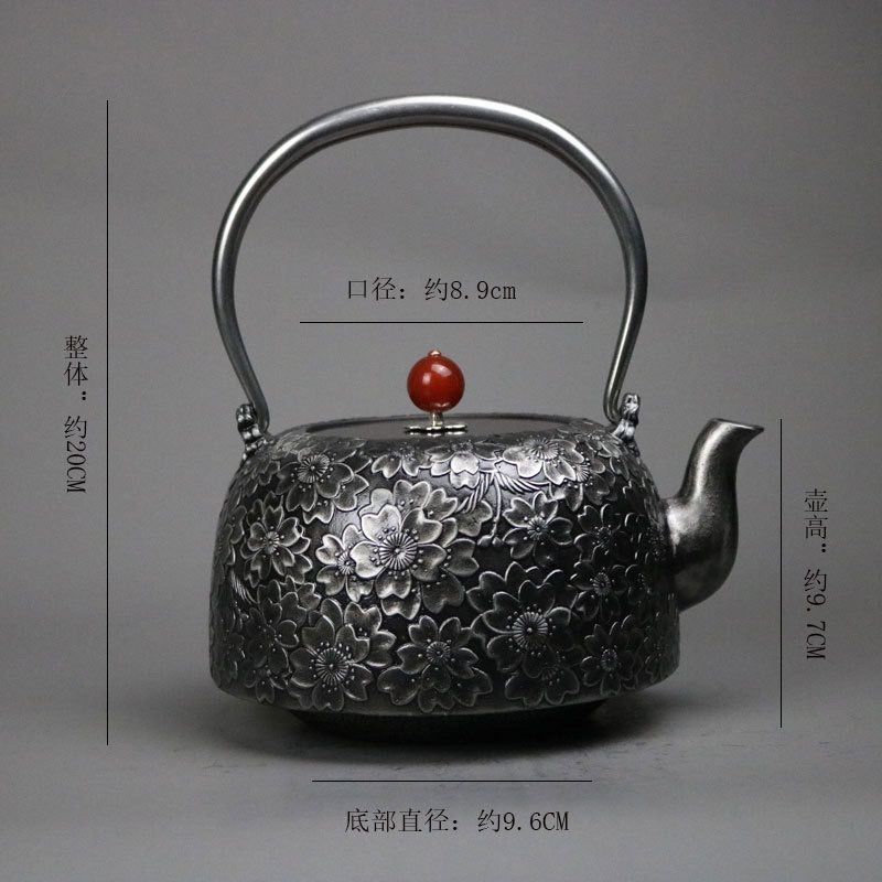 

1500 мл большая емкость японский чугунный чайник для заваривания бытовой песок железный чайник вишневый цвет чистый ручной работы без покрытия