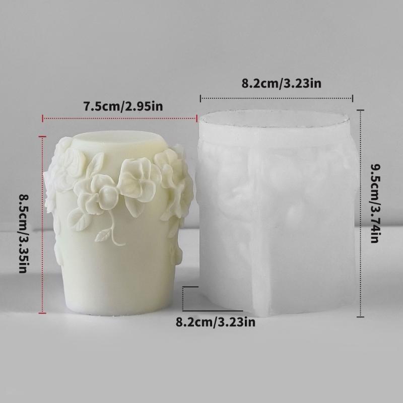 Creative Silicone Candle Mold 3D Vine Flower Shape Ornament Moulds Silicone Craft Molds Silicone Texture for Crafting