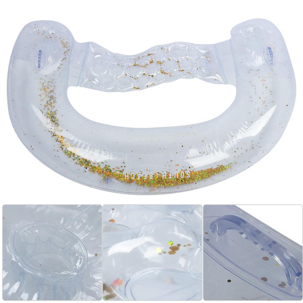 Durable Inflatable Pool Float Cushion Bed Mattresses Summer Water Toy with Gold Paillette