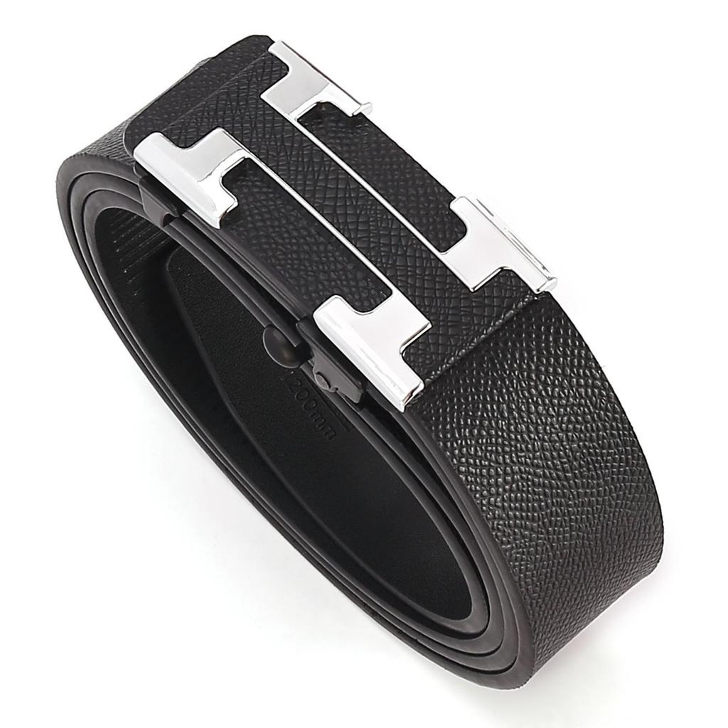 Men's Two-Layer Cowhide Leather Belt with Automatic Buckle - Versatile Business Style