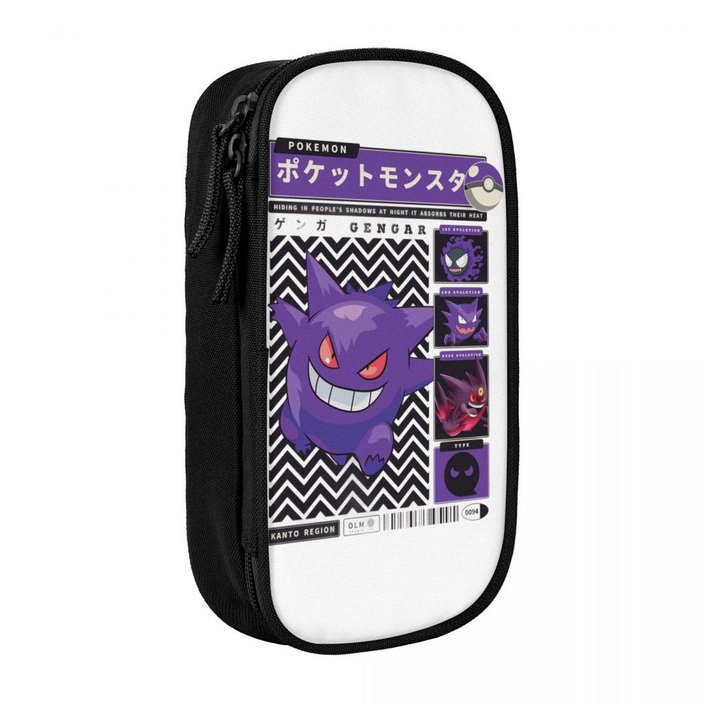 Gengar Manga Pencil Cases Pokemoned Pen Holder Bag Student Big Capacity School Supplies Zipper Pencilcases