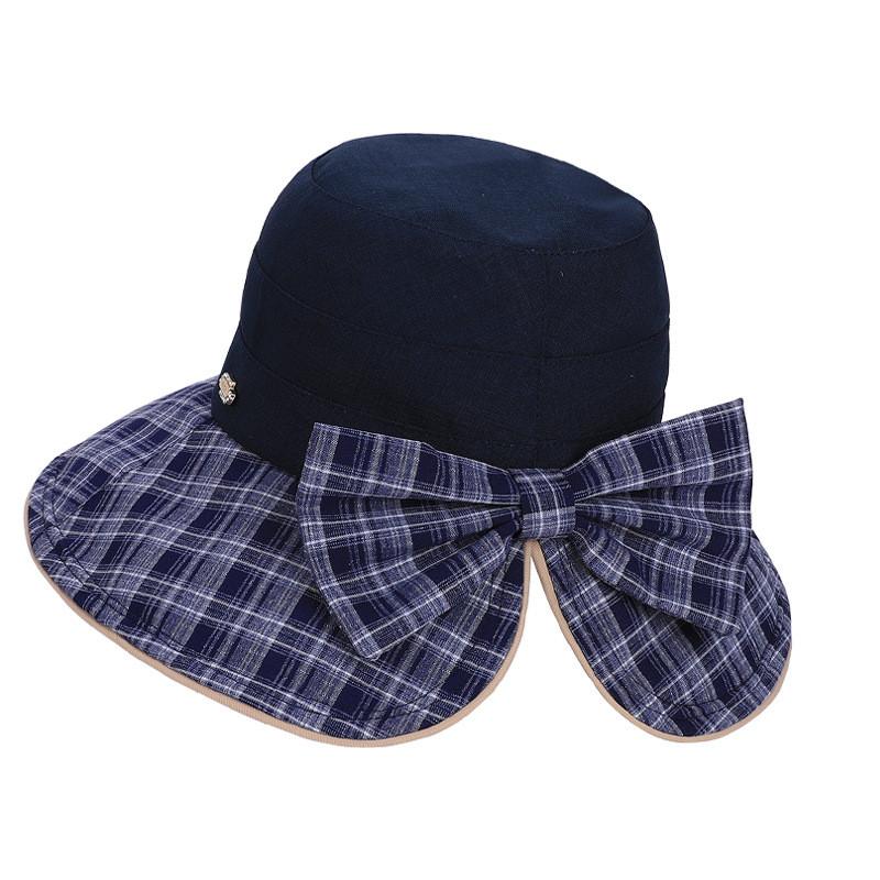 

Summer Outdoor Sun Protection Hat For Women With Large Brim And Adjustable Fit темно-синього кольору