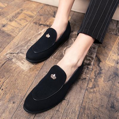 Concise Men Casual Business Suede Leather Shoes Fashion Loafers Male Dress Shoes Slip-on Moccasin Shoe Driving Shoes Peas Shoes