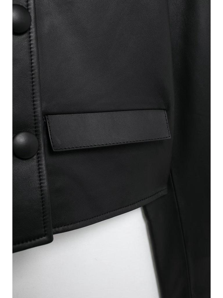 Ensemble Veste Courte en Cuir Élégante Européenne et Américaine pour Femmes Printemps 2025