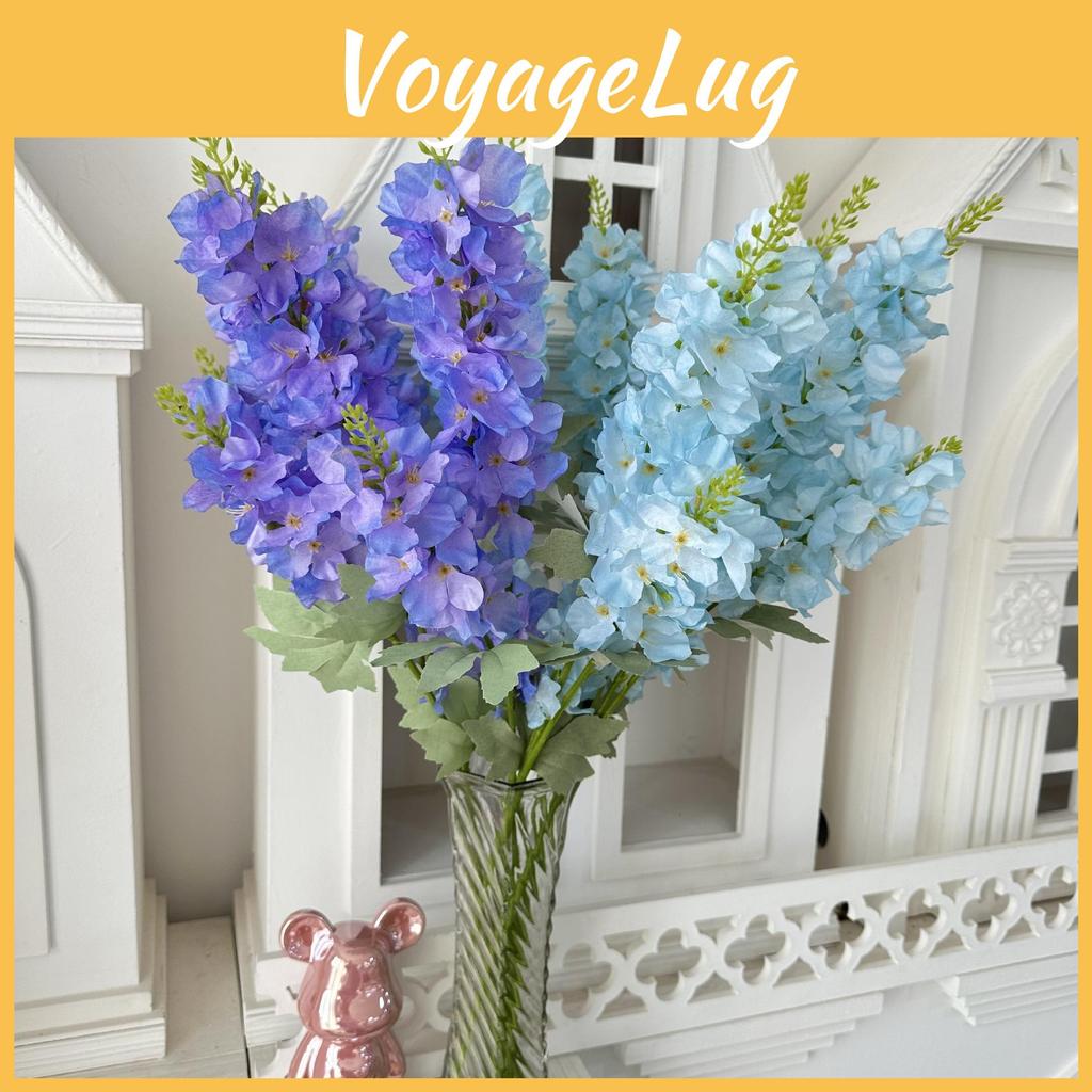 Consolida Simulated Ajacis Fake Flowers For Home And Wedding Green Decor Plant