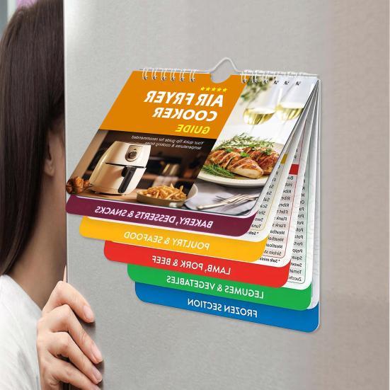 Air Fryer Magnetic Stickers Cooking Time Chart Magnet Temperature Guide Recipe Cards Convenient Kitchen Accessory for Home Travel