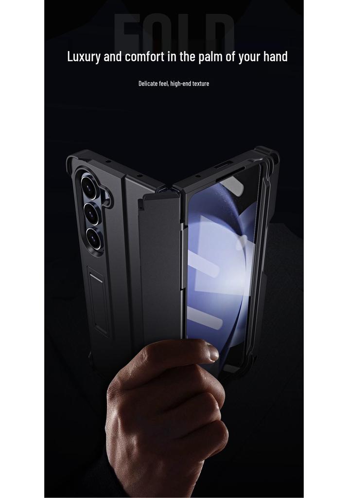 Compatible Samsung Z Fold 8 Protective Case with Film, Pen Holder, and Full Hinge Coverage
