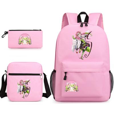 Schattige Kanroji Mitsuri 3-delige rugzak Nieuwe anime Kanroji Mitsuri rugzak Schoudertas Etui School 3-delige rugzak