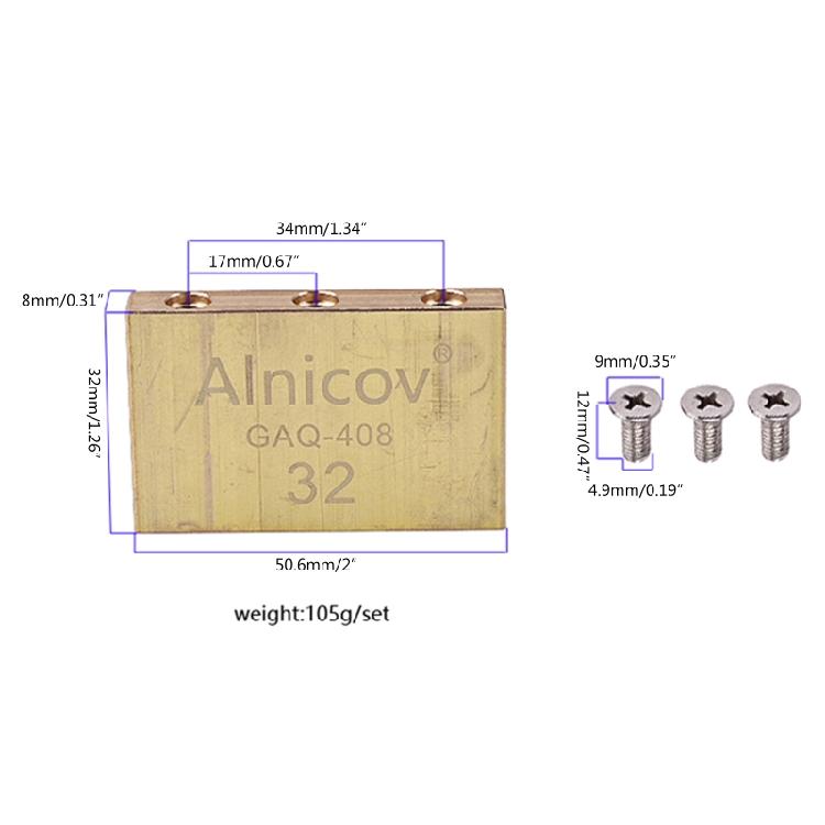 Tremolo Bridge Blok Elektrická Kytara Pevný Mosazný Blok 32mm/34mm/37mm/42mm