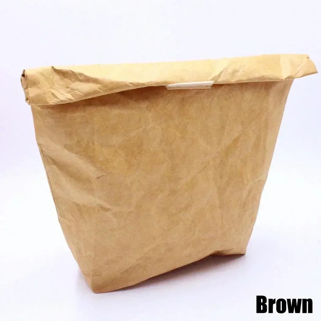 Multi Color Waterproof Sealed Bag Insulation Bag Kraft Paper Lunch Packaging Bag Office Workers Portable Tear Resistant Washable