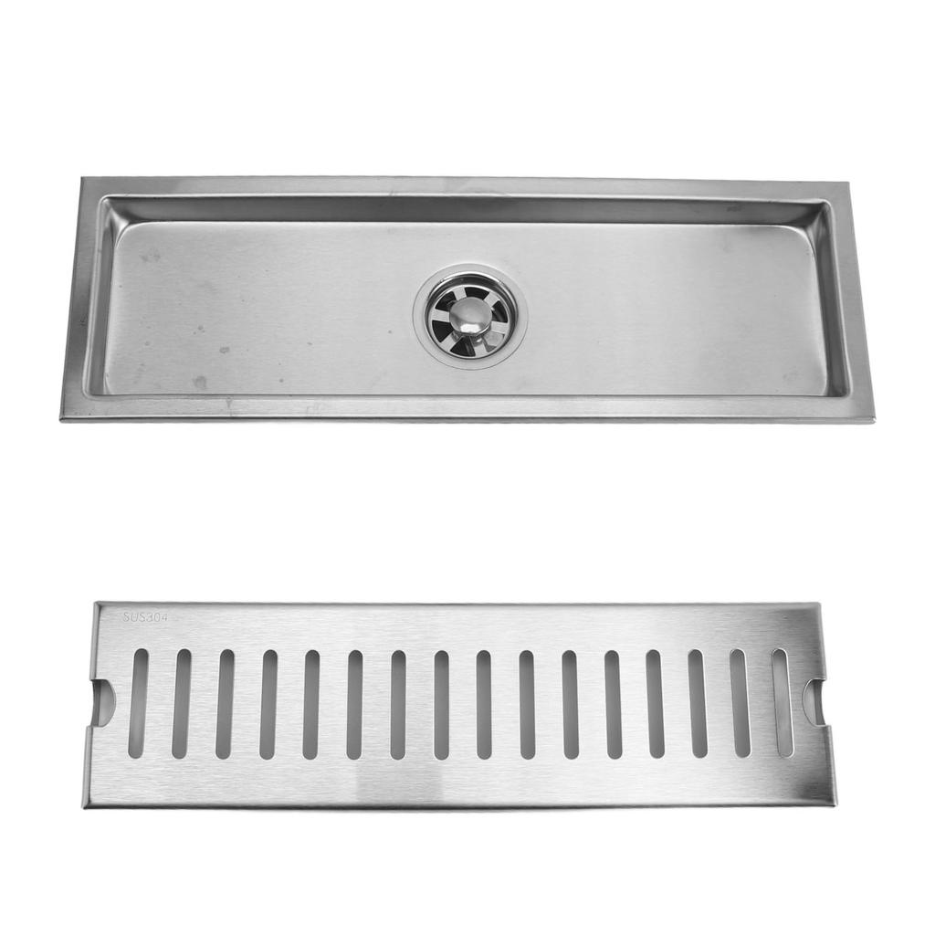 12 Inch Rectangular Linear Shower Drain 304 Stainless Steel Rustproof Shower Floor Drain Odor Proof