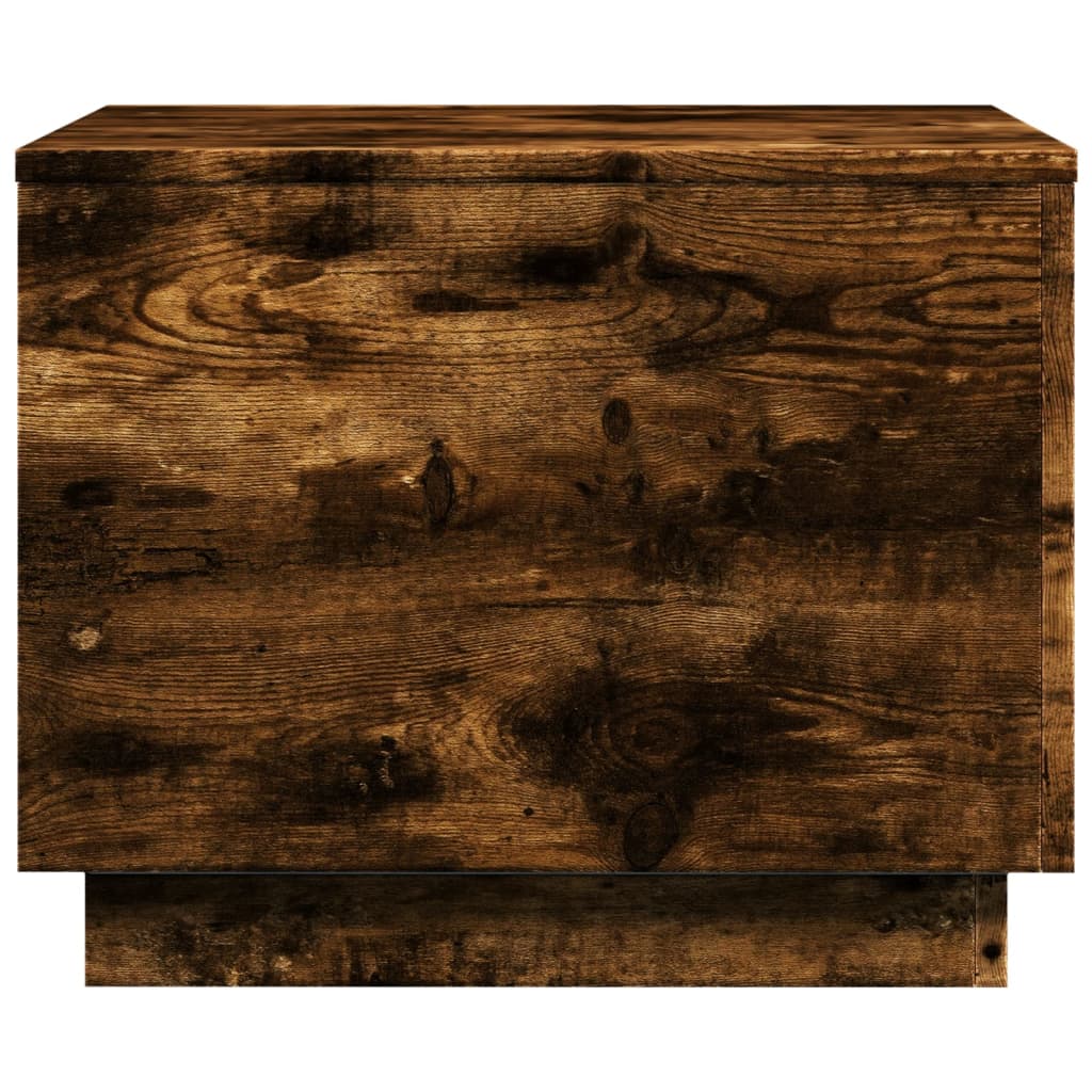 Coffee Table with LED Lights Smoked Oak 50 X 50 X 40 Cm