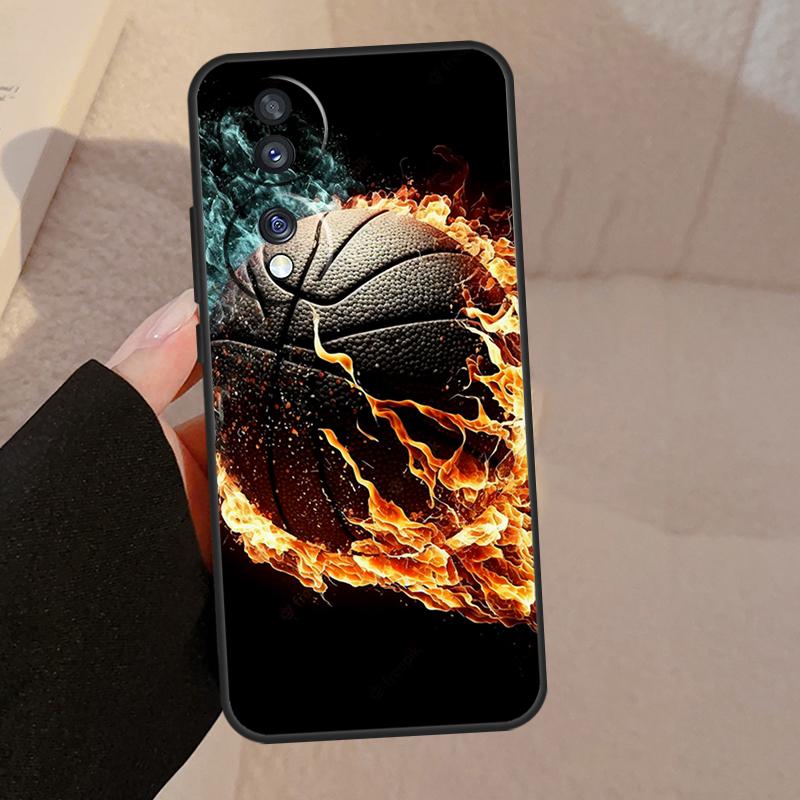 Basketball On Fire For Honor Magic 5 6 7 8 Pro Case For Honor X9d X9a X9b X9c X8c X8b 50 70 90 200 400 Lite Win