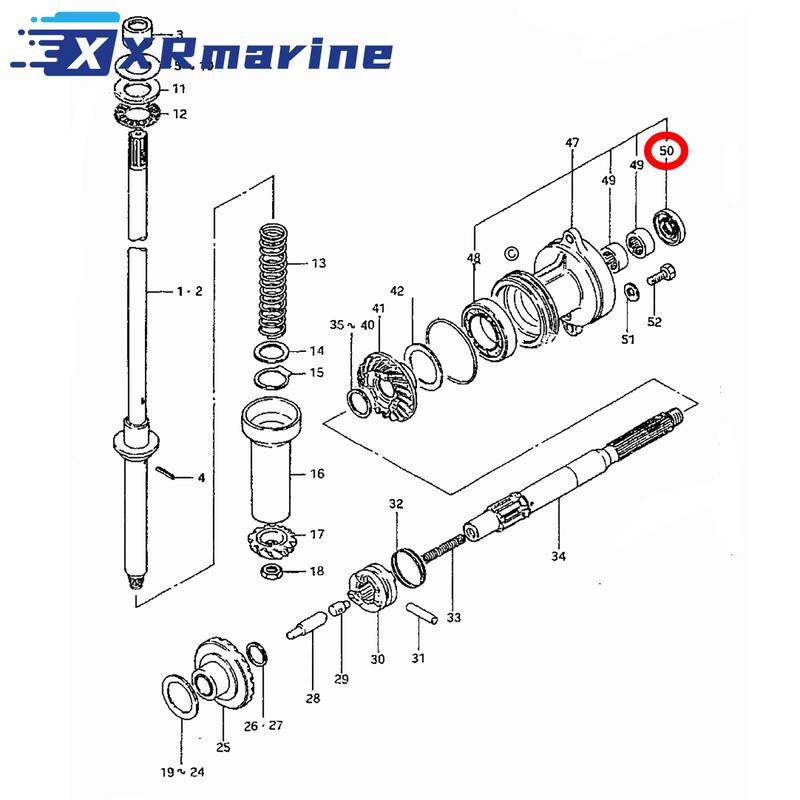 2 Stück Simmerring für Suzuki Außenbordmotor DF40 DF50 DF60 DT35 DT40 DT55 DT65 Serie Bootsmotor Propellerwelle 18-8345 09289-22007