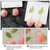 2 Pairs Peach Shaped Plastic Earrings Stylish Decorative Ear Accessories for Women Fashion Jewelry