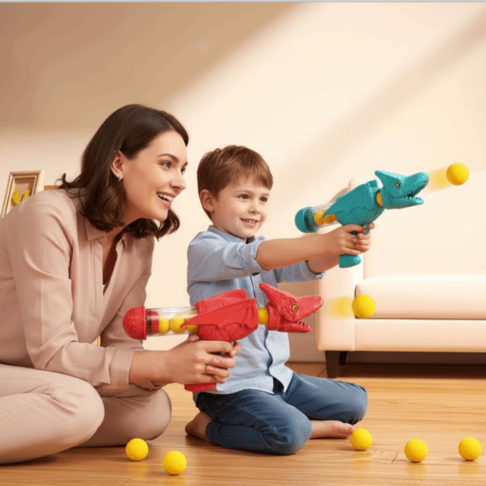 Soft Ball Design Dinosaur Launch Ejector Competition Feature Pneumatic Soft Ball  Children Play