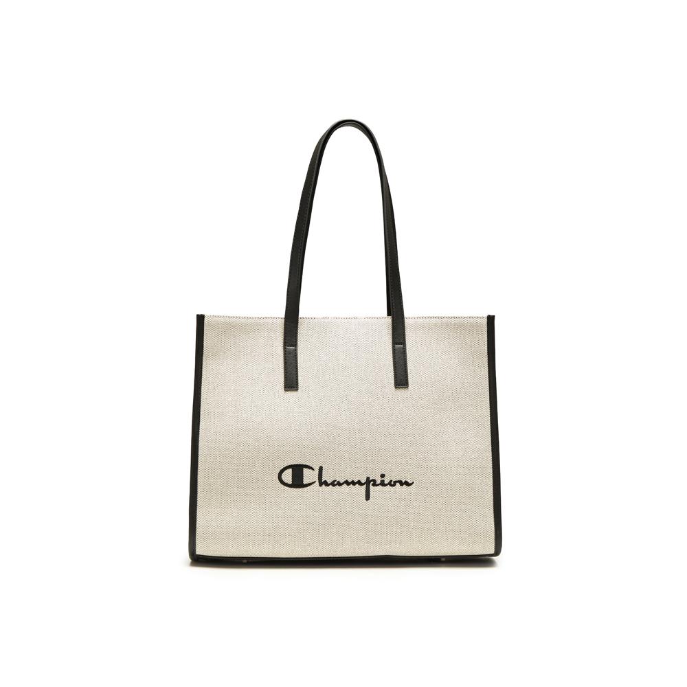

Champion Rectangle Tote Bag L Ss26 Fashion Versatile Trendy Daily Commuting Fabric Splicing Artificial Leather Shoulder Bag Regular U6AACPU83 White & Black