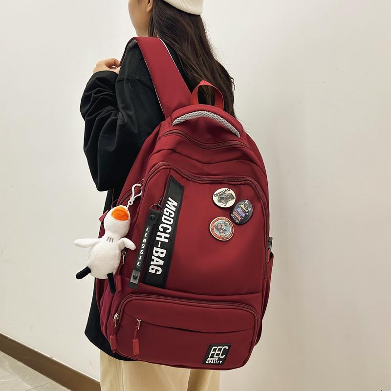 Female Large Capacity Backpack Letter Print College Style Student Waterproof Schoolbag Male Travel Backpack