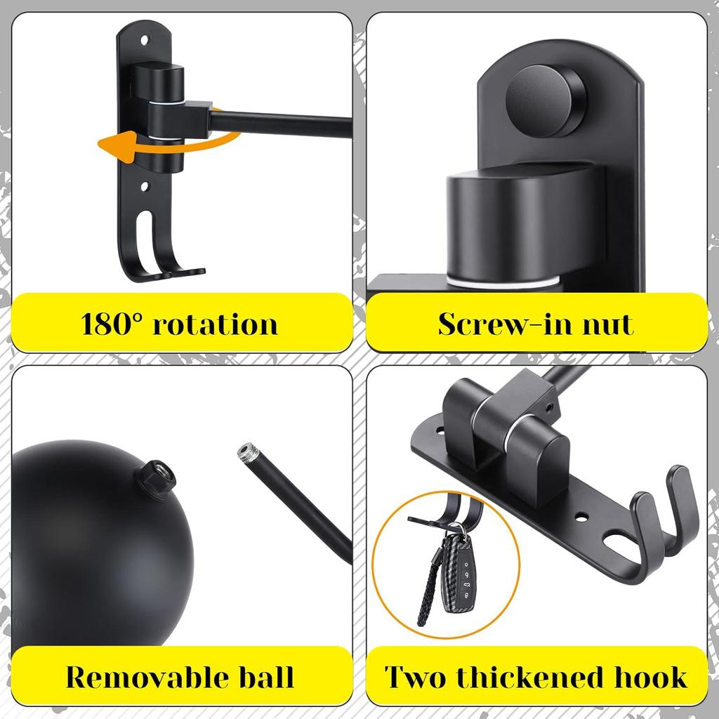 Motorcycle Helmet Rack Wall Mount Stain Steel Helmet Holder 180 Rotation Hanger with Double Hook Bike Helmet Holder Dropshipping