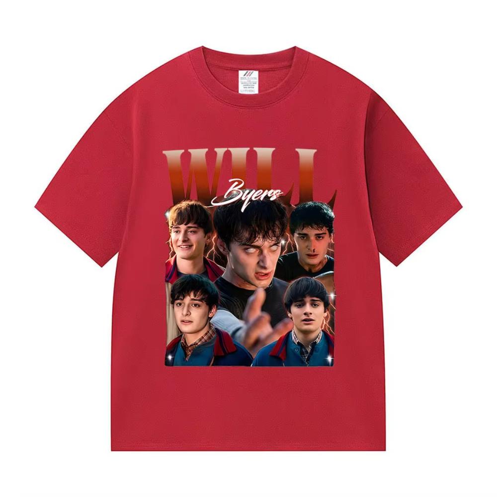 Serie TV Americana Will Byers T-shirt Grafica da Uomo Moda Casual Cotone Manica Corta T-shirt Vintage Girocollo T-shirt Oversize