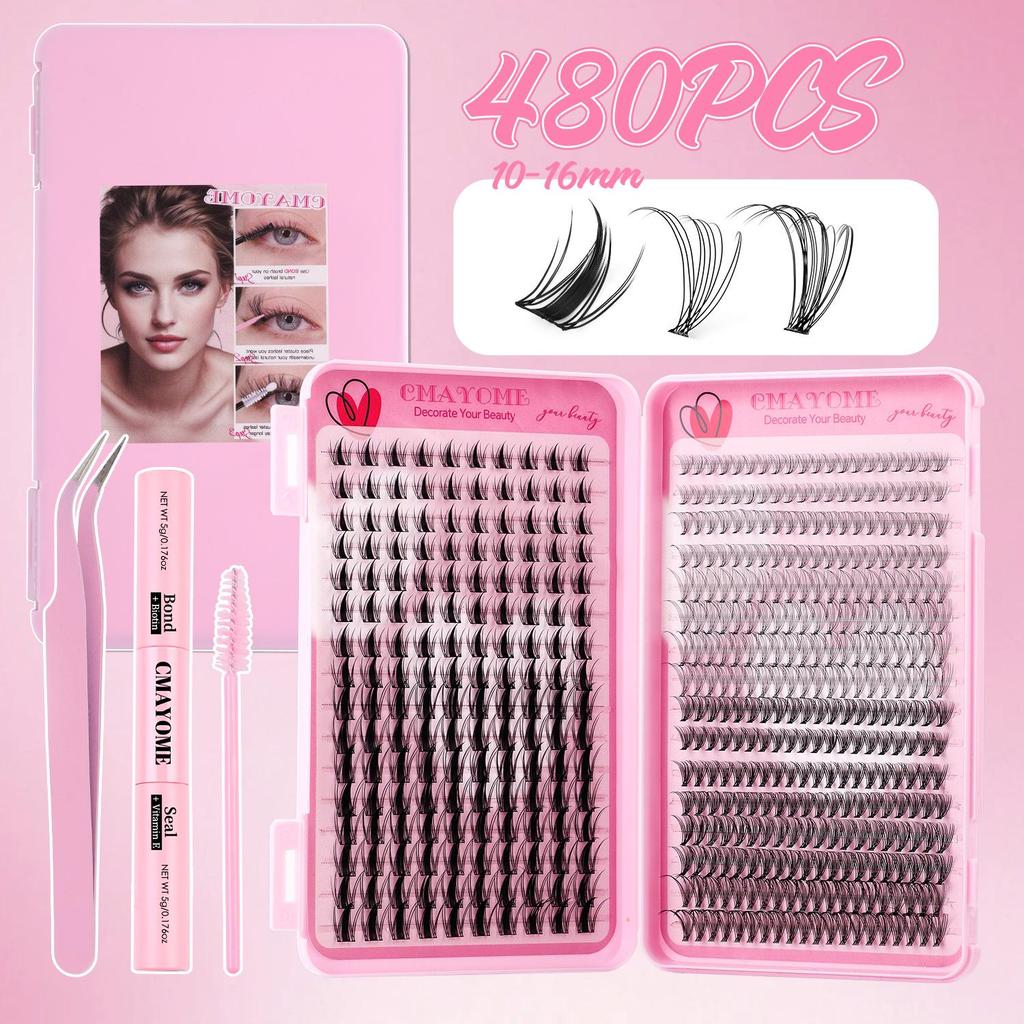C-Kurve DIY Einzel-Cluster-Falsche-Wimpern-Set - 547 Segmentierte Cluster für dichte, geschwungene untere Wimpern