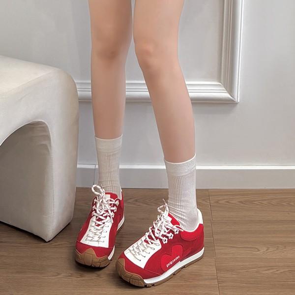 Sheepskin Version~ Genuine Leather Retro Thick-soled Inner Height-increasing Forrest Gump Shoes Women's Versatile Casual Sports Shoes German