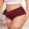 1 st Dam Högmidjad Stor Storlek Enfärgad Bomullsunderkläder, Heltäckande Höft Trendiga, Andningsbara, Mjuka och Bekväma Damunderkläder