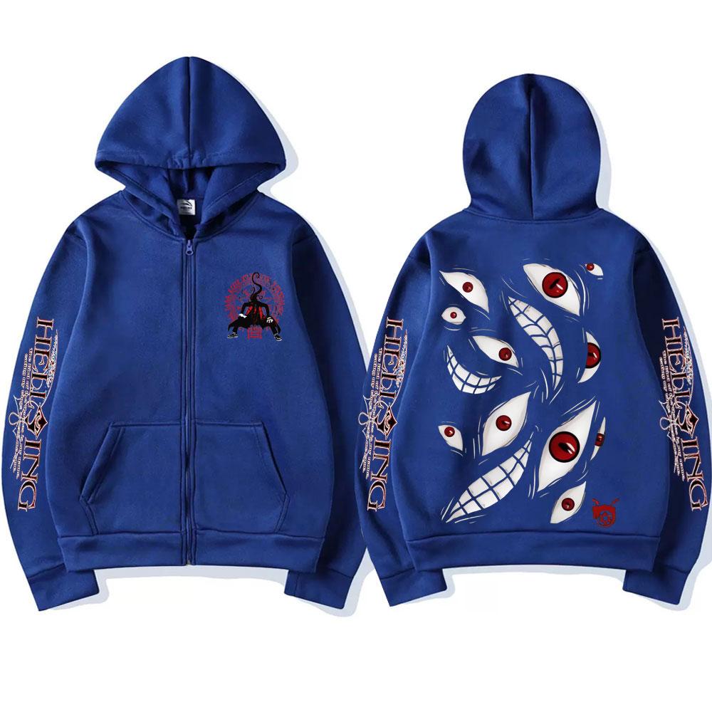 Fullmetal Alchemist Anime mikina Brotherhood Pride Eyes Potištěná Kapuce Muži Ženy Zip Klasické mikiny Harajuku Zip Jacket