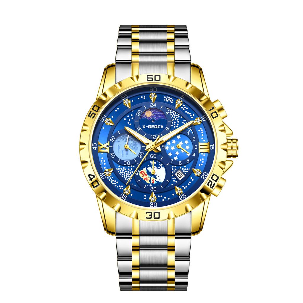 Men'S Star Quartz Watch Fashion Business Watch Waterproof Small Three-Pin Watch Men'S