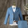 Sky Blue Children's Performance Suit for Medium and Large Kids - Handsome Boy's Violin Formal Wear