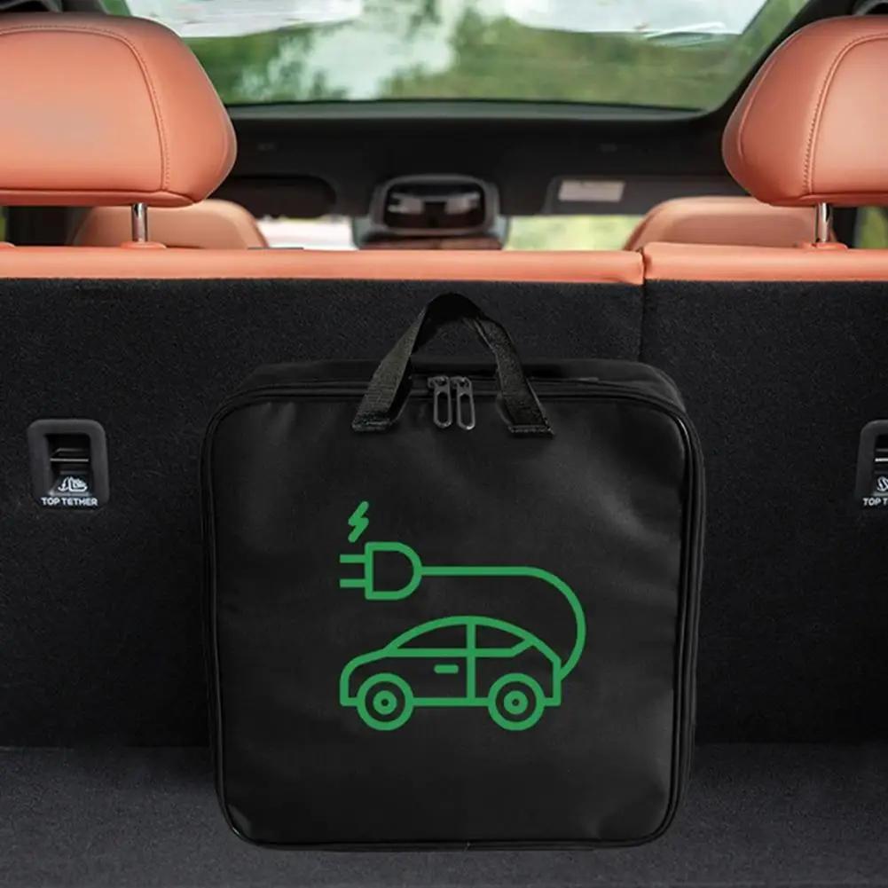 Electric Car Charger Storage Bag 1PCS Durable Waterproof Car Battery Cable Handled Bag EV Car Charging Gun Storage Organizer