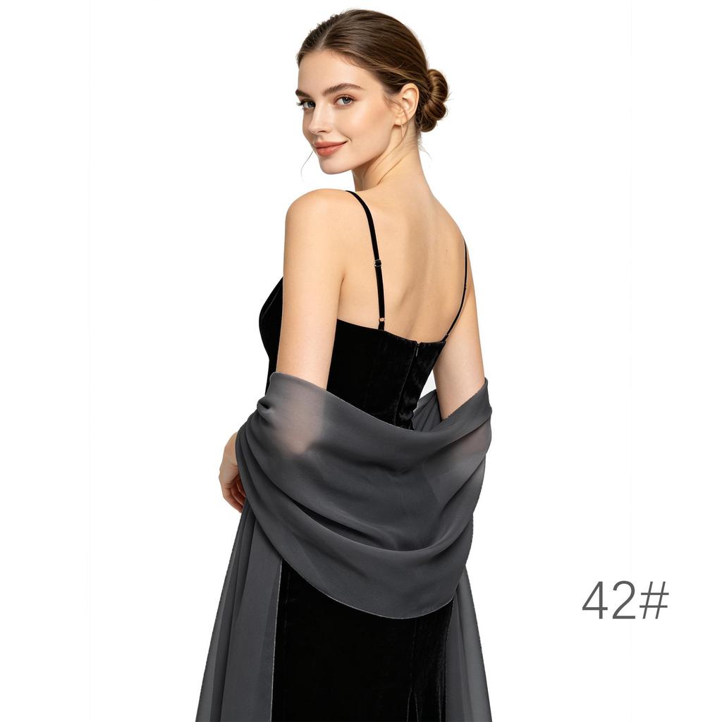 Elegant Chiffon Shawl for Evening Gowns, Bridesmaids, Weddings, Qipao & Parties
