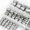 200PCS 304 Stainless Steel  Nut Anti-Rust  Nut Flat Head Powerful  Nut Series Multi-Specification  Nut Kit M3/M4/M5/M6/M8/M10