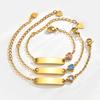 Heart Zircon Kids Bracelet Gold Plated Stainless Steel Adjustable Bangle for Girls Waterproof Toddler Waterproof Birthday Gift