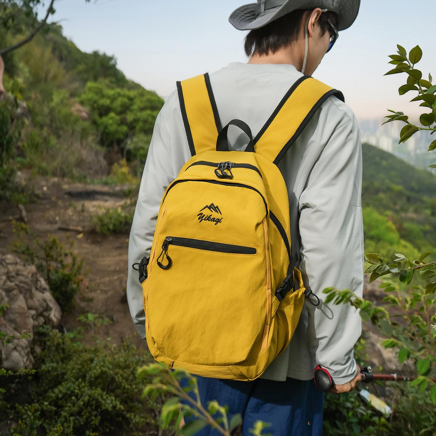 

Outdoor backpack for men, sports hiking and mountaineering bag, large capacity, lightweight student backpack, women s commuter t жовтий