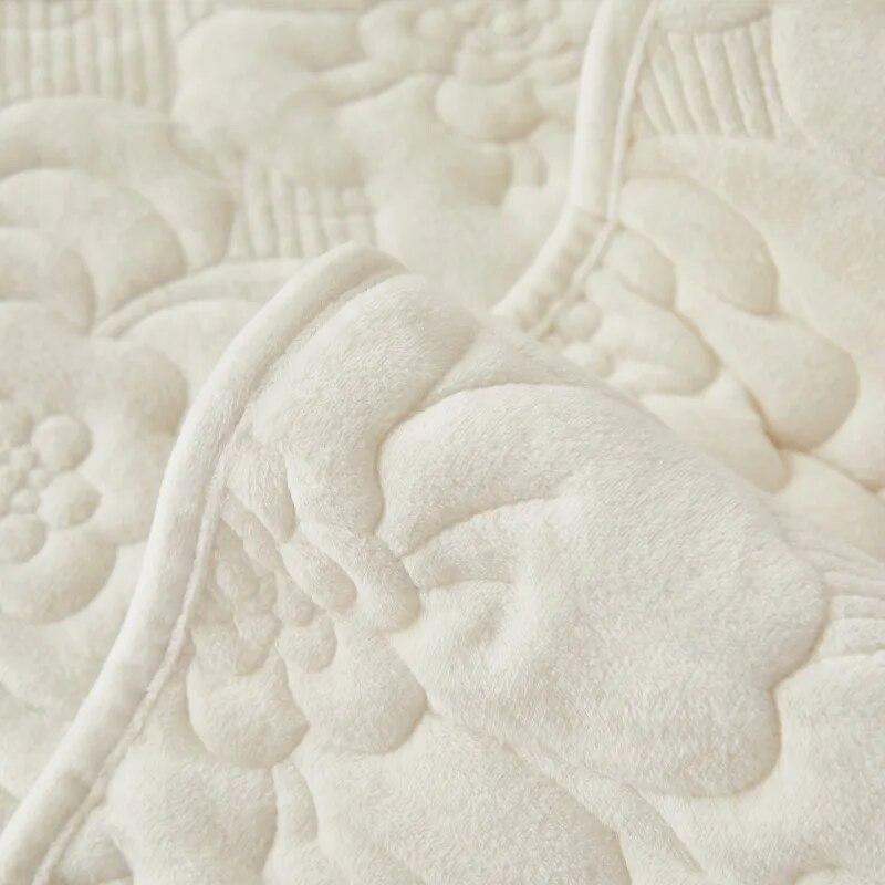 Patterned Plush Winter Sofa Cushion Pastoral Style Anti Slip Sofa Cover
