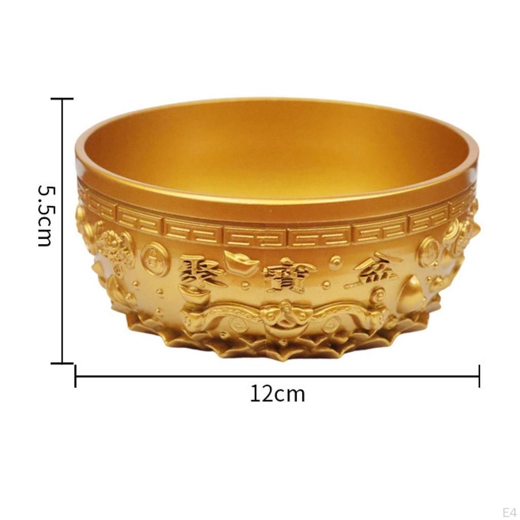 Feng Shui Bowl Decorative Ornament Statue Alloy Collectible Figurine By Asian Tradition Suitable for